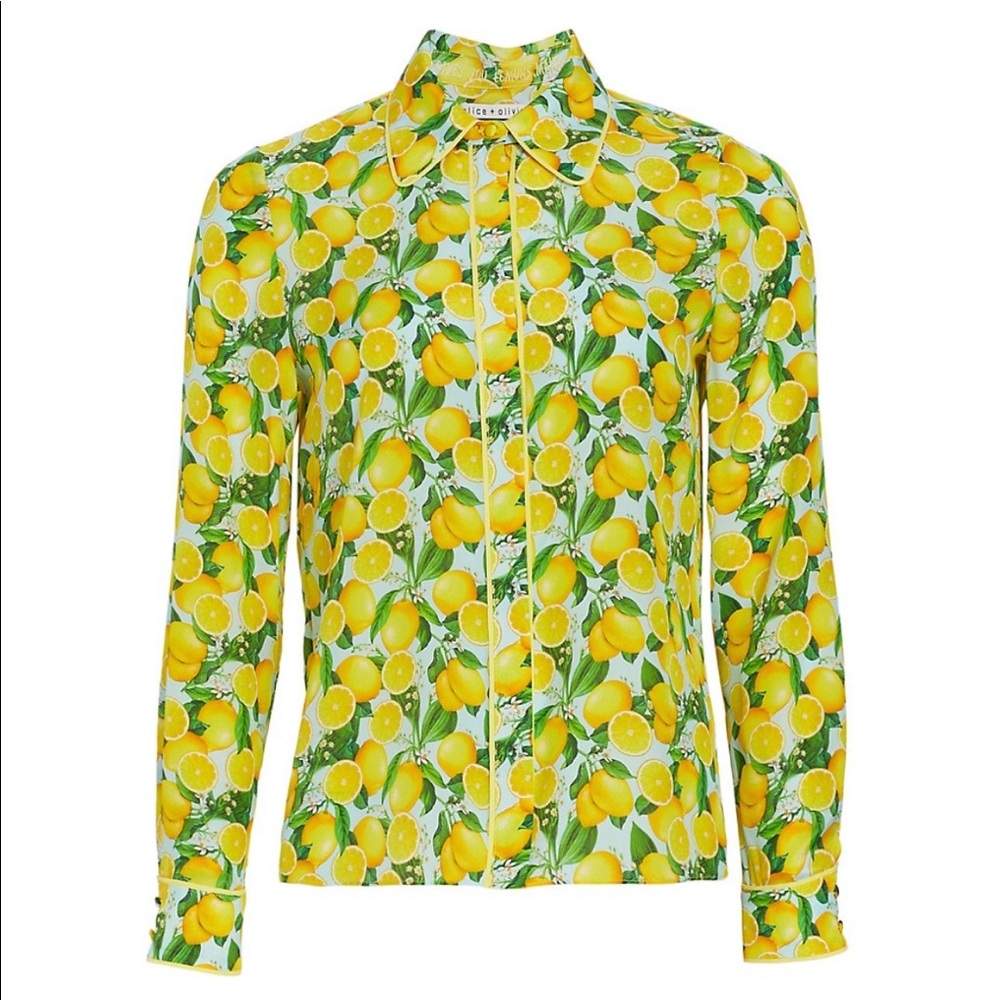 Alice & Olivia Willa Silk Blouse